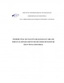 INFORME FINAL DE PASANTÍA REALIZADAS EN AREA DE SIHO EN EL DEPARTAMENTO DE RECURSOS HUMANOS DE PIGNV PDVSA INDUSTRIAL