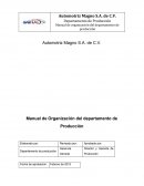 Automotriz Magno S.A. de C.V. Manual de Organización del departamento de Producción