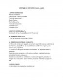 INFORME DE REPORTE PSICOLOGICO