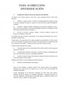 TEMA 10 DIRECCIÓN: DIVERSIFICACIÓN