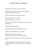 Lista de registro en Masaryk