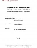 UNIVERSIDADES, EMPRESAS Y UN PUNTO DE CRUCE: INNOVACIÓN