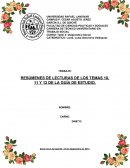 RESÚMENES DE LECTURAS DE LOS TEMAS 10, 11 Y 12 DE LA GUÍA DE ESTUDIO.