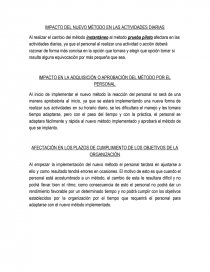 IMPACTO DEL NUEVO MÉTODO EN LAS ACTIVIDADES DIARIAS. Página 1