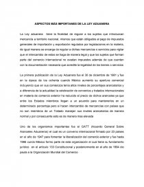 ASPECTOS MÁS IMPORTANTES DE LA LEY ADUANERA. Página 1