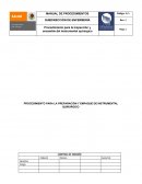 Procedimiento para la preparacion de material quirugico