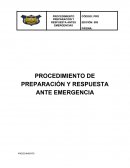 PROCEDIMIENTO DE PREPARACIÓN Y RESPUESTA ANTE EMERGENCIA