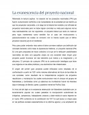 La evanescencia del proyecto nacional