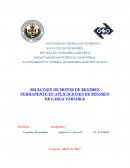 SELECCIÓN DE MOTOR DE REGIMEN PERMANENTE EN APLICACIONES DE REGIMEN DE CARGA VARIABLE