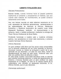 LIBRETO TITULACIÓN 2015 (Saludos Protocolares). Página 1