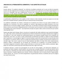 ANALISIS DE LA PROBLEMÁTICA AMBIENTAL Y SUS ASPECTOS ACTUALES. Página 1