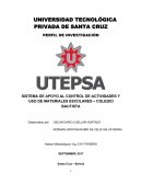 SISTEMA DE APOYO AL CONTROL DE ACTIVIDADES Y USO DE MATERIALES ESCOLARES – COLEGIO BAUTISTA