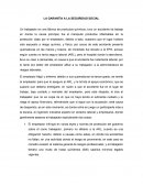 LA GARANTÍA A LA SEGURIDAD SOCIAL