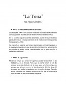 Análisis de "La Tona", de Fco. Rojas Gonzáles