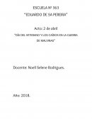Acto: 2 de abril “Día del veterano y los caídos en la guerra de Malvinas”