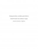 Estequiometria y análisis gravimétrico Determinación de sulfato en agua