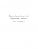 Estequiometria y análisis gravimétrico Determinación de sulfato en agua
