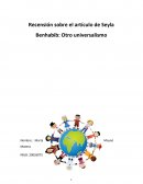 Recensión sobre el artículo de Seyla Benhabib: Otro universalismo
