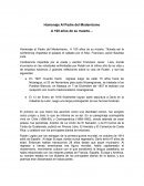 Homenaje al Padre del Modernismo.. A 100 años de su muerte. Titulada así la conferencia impartida el pasado el sábado por el Msc. Francisco Javier Bautista Lara.