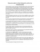 Discurso sobre la discriminación contra los homosexuales