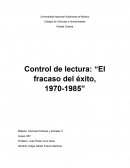 Control de lectura: “El fracaso del éxito, 1970-1985”