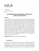 Las similitudes entre las religiones y su Aporte en la construcción del Derecho
