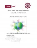 Articulación entre educación y valores
