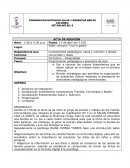 ACTA DE REUNIÓN Programación pedagógica y proyectos de aula