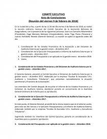 COMITÉ EJECUTIVO Acta de Conclusiones. Página 1