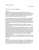 ESSAY: HONESTY A HABIT LEARNED