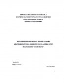 RECUPERACIÓN DE MESAS - SILLAS PARA EL MEJORAMIENTO DEL AMBIENTE ESCOLAR DEL LICEO BOLIVARIANO “25 DE MAYO”.