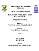 EVALUACION PSICOLOGICA EN LA ADOLESCENCIA