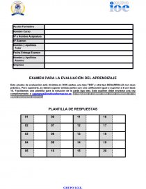 EXAMEN PARA LA EVALUACIÓN DEL APRENDIZAJE. Página 1