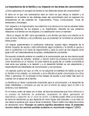 La importancia de la familia y su impacto en las áreas de conocimiento
