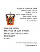 HABILIDAD VERBAL ENSAYO DE UN BUEN ORADOR