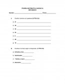 Prueba diagnostico 3 basico PRUEBA MATEMATICA (UNIDAD 0)