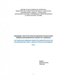 PROGRAMA EDUCATIVO PARA ESTUDIANTES DE EDUCACIÓN PRIMARIA QUE MANIFIESTAN CONDUCTAS AGRESIVAS [a]. Página 1
