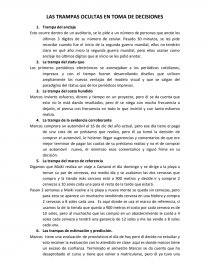 LAS TRAMPAS OCULTAS EN TOMA DE DECISIONES. Página 1