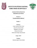Obtener las características de las conexiones delta - estrella en un banco de transformadores.