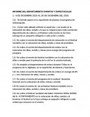 INFORME DEL DEPARTAMENTO EVENTOS Y ESPECTACULOS