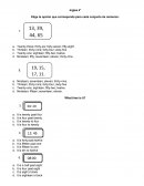 Elige la opción que corresponda para cada conjunto de números: English test
