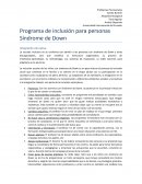 Programa de inclusión para personas Síndrome de Down