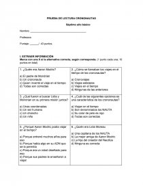 PRUEBA DE LECTURA CRONONAUTAS. Página 1