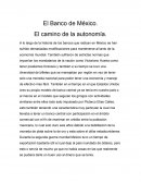 El Banco de México. El camino de la autonomía