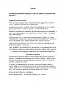 Taller #1 1 Que es la planificación estratégica y como se diferencia de la planeación operativa