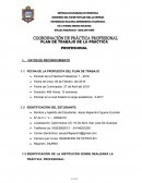 PLAN DE TRABAJO DE LA PRÀCTICA PROFESIONAL