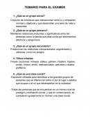 TEMARIO PARA EL EXAMEN ¿Qué es un grupo social?