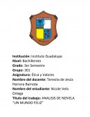 Título del trabajo: ANALISIS DE NOVELA “UN MUNDO FELIZ”