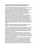 Distinguir entre filosofía del lenguaje, análisis lingüístico y filosofía lingüística. Buscar un ejemplo que permita distinguir entre ellas.