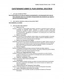 CUESTIONARIO SOBRE EL PLAN SEXENAL 2013/2018